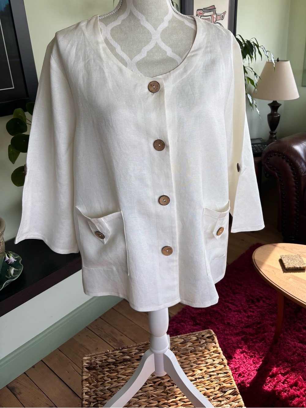 Button-Front Jacket with Patch Pockets